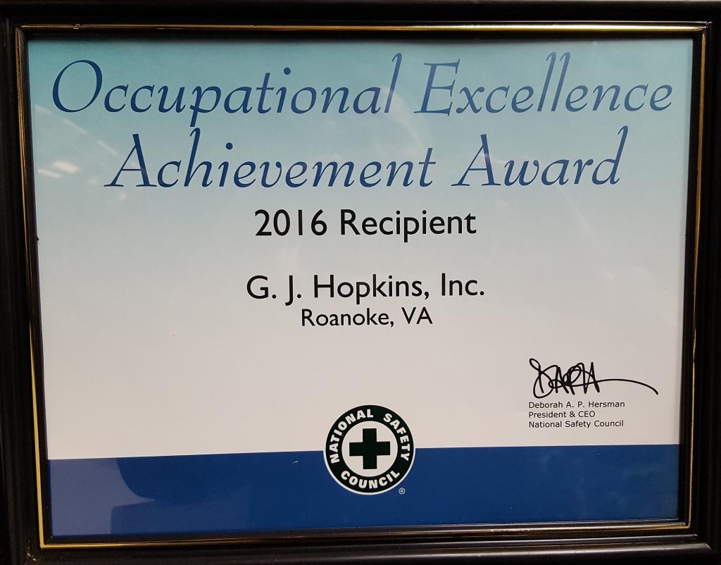 Occupational Excellence Achievement Award